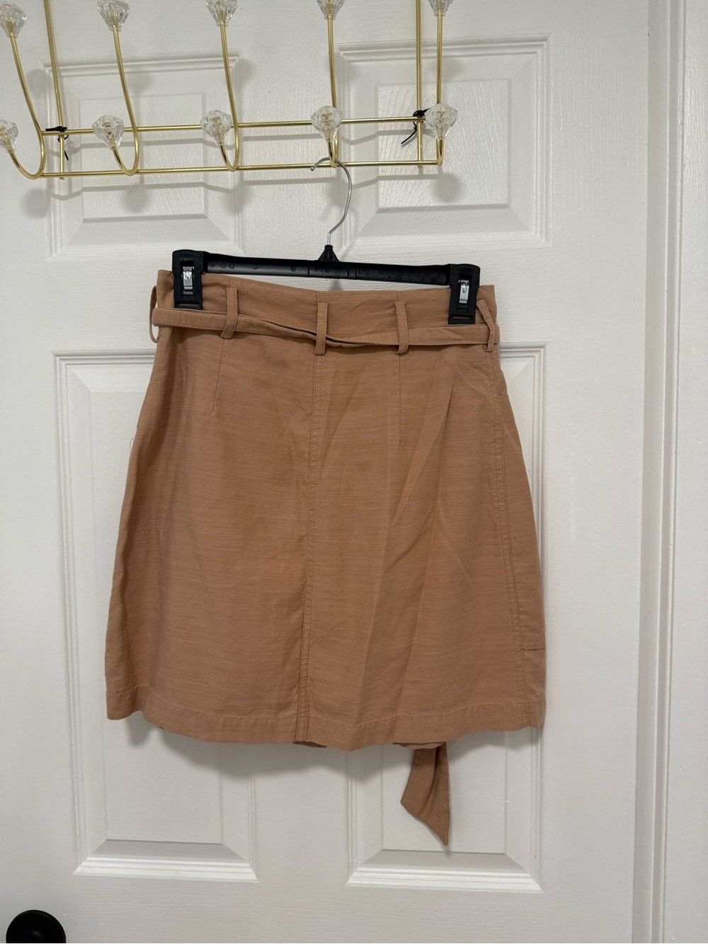 H&M Camel/Tan Mini Skirt with Self-Tie Belt